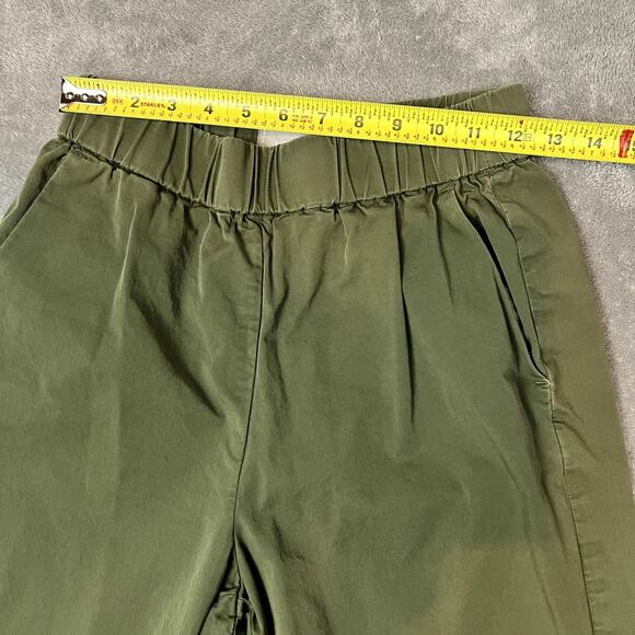 Lot of 2 Everlane Cotton Wide Leg Pants Green White Career Stretch - Picture 9 of 16